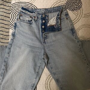 Light Blue Button-Fly Jeans